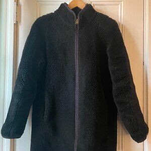 JCrew Teddy Bear Faux-Fur Black Coat